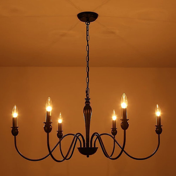 Gracie Oaks Black Farmhouse Chandelier 6 Lights,modern Industrial Iron